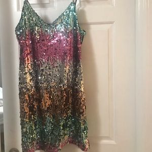 Rainbow sequin minidress